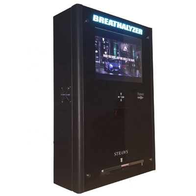 Coin operated smart alcohol breath analyzer breathalyzer vending machine with reader Credit card port no wifi version